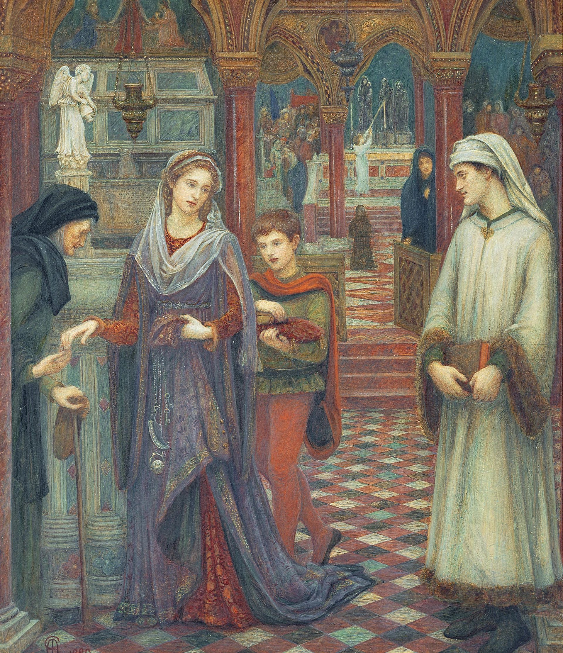 The First Meeting of Petrarch and Laura, Marie Spartali Stillman