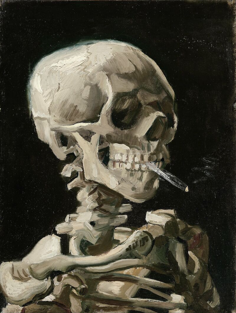 Head of a Skeleton with a Burning Cigarette scale comparison