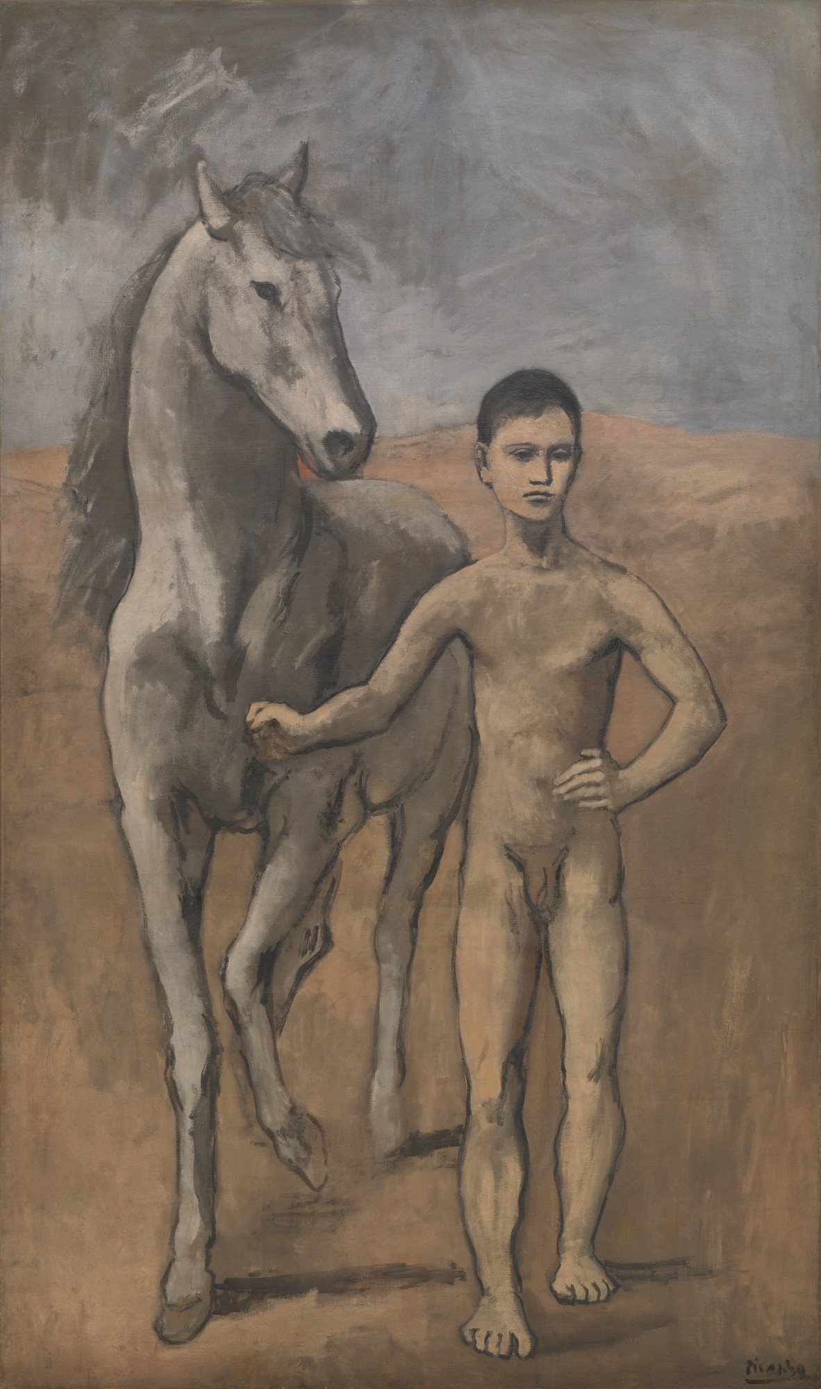 Boy Leading a Horse, zoomed in