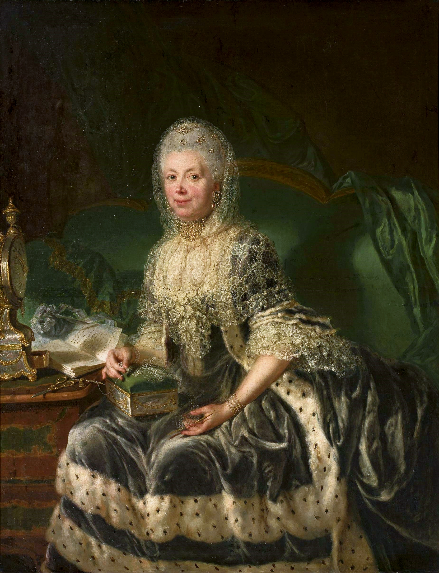 Portrait of Anna Friederike von Wartensleben, zoomed in