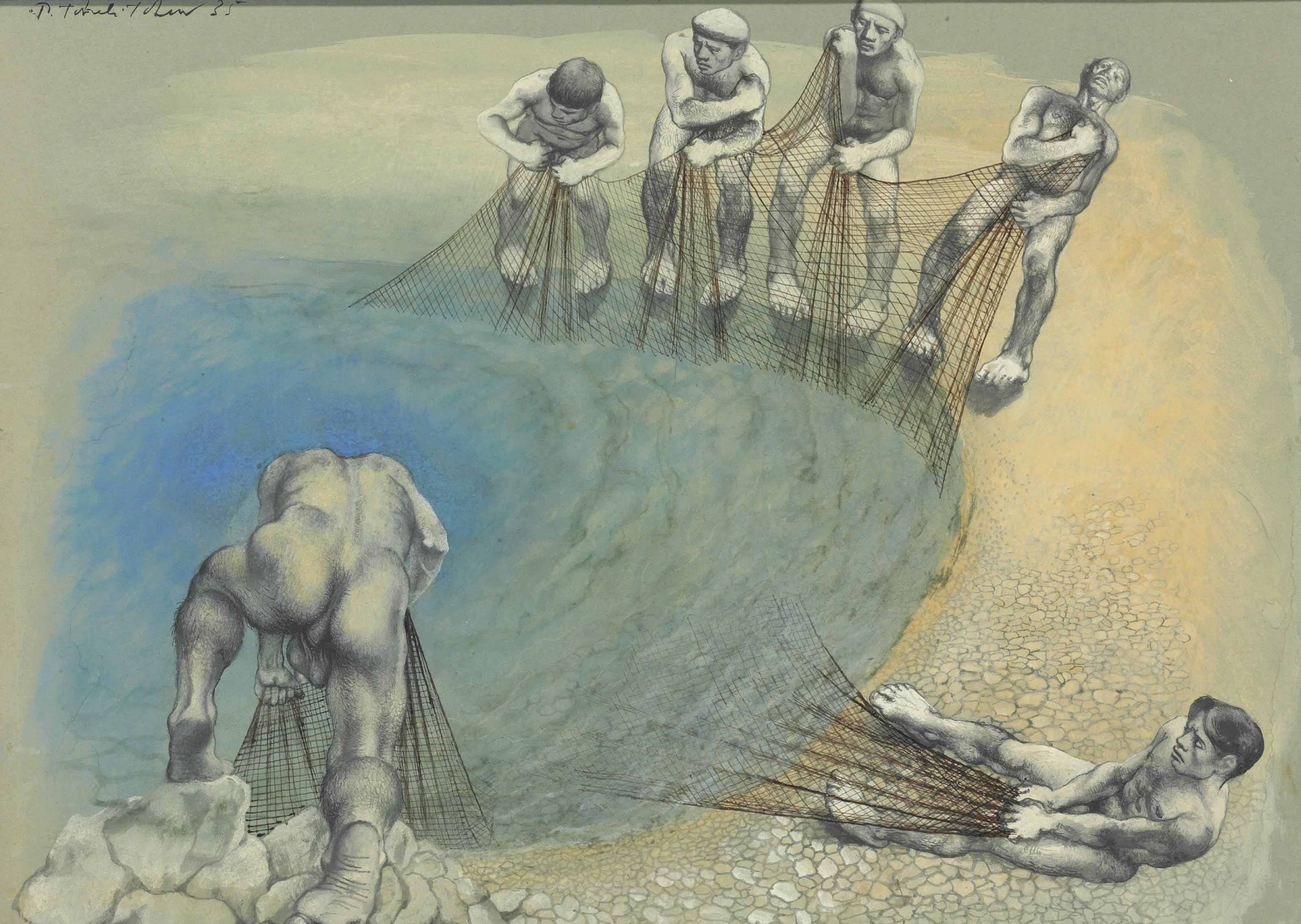 Fishermen, zoomed in