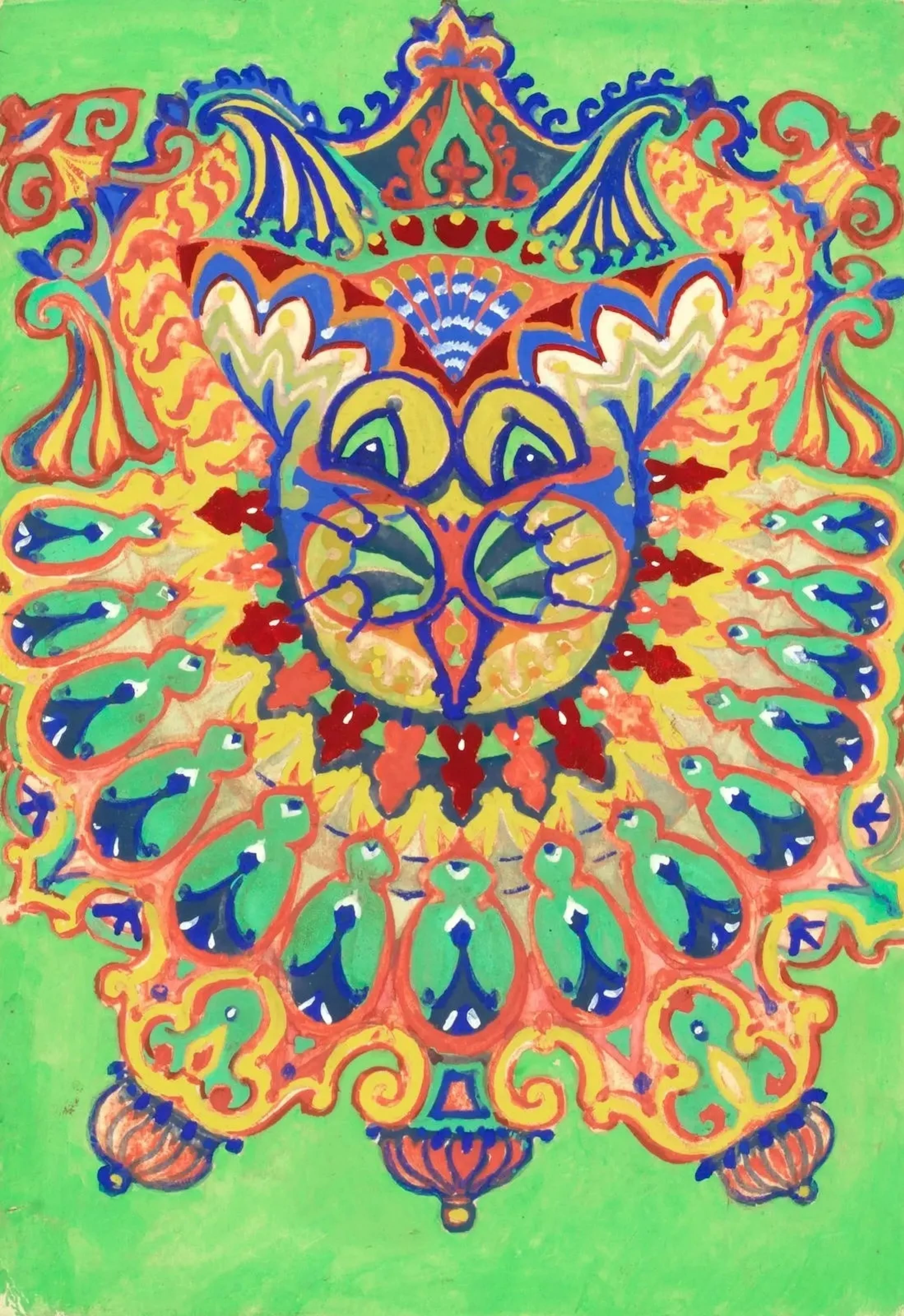 Sicilian Cat Kaleidoscope, zoomed in