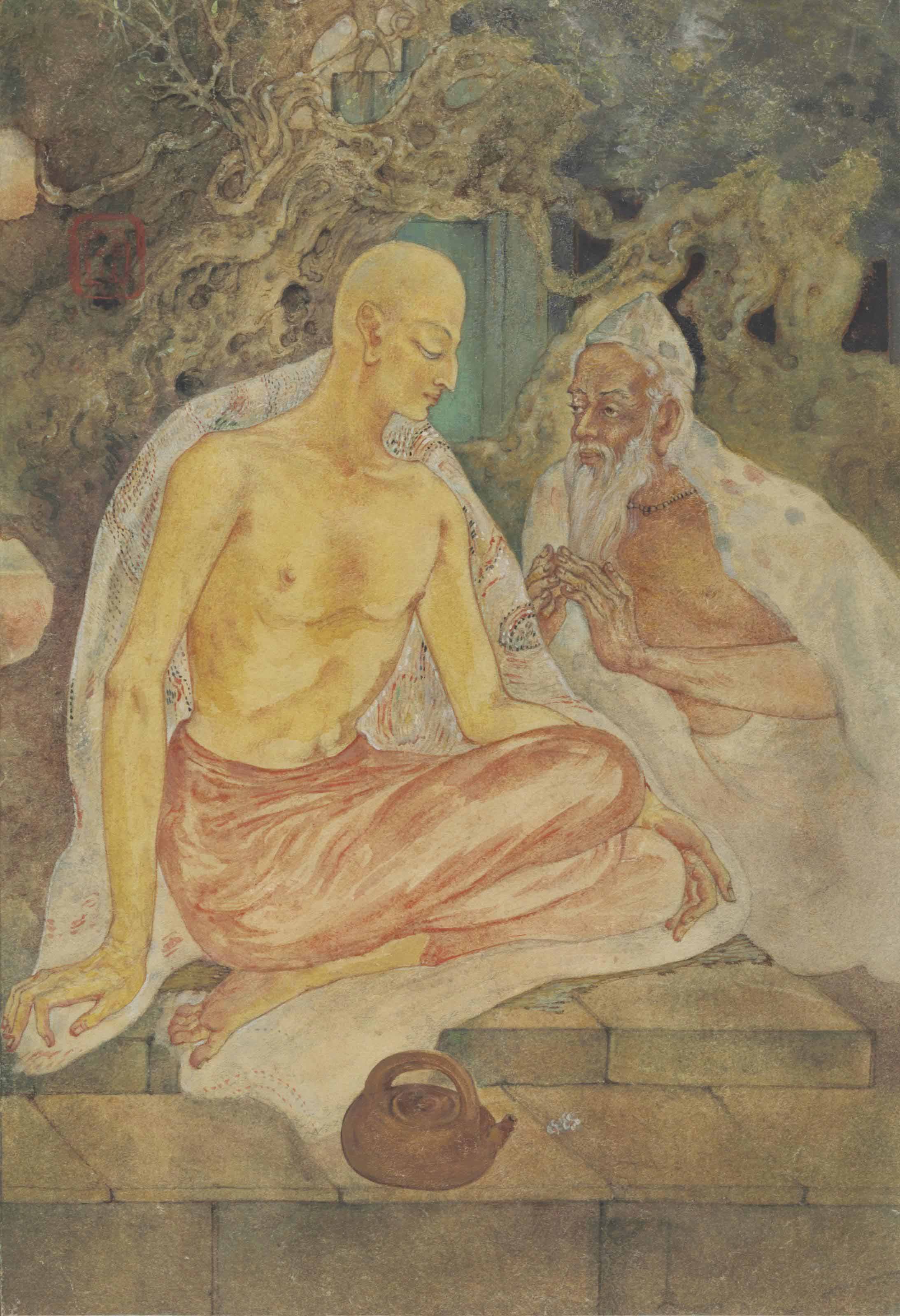 Caitanya and Haridas, zoomed in