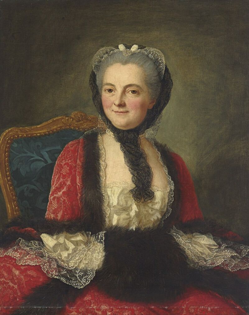 Portrait of a woman, seated scale comparison