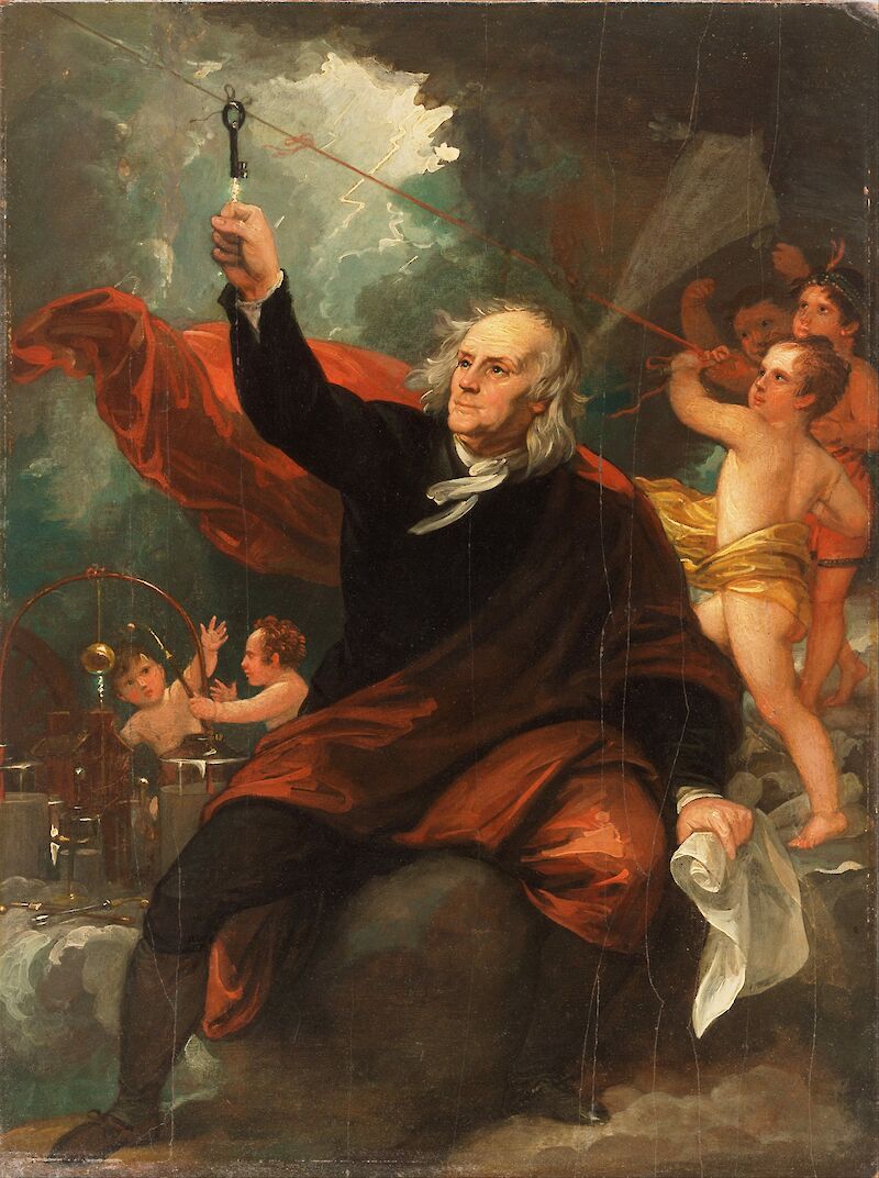 Benjamin Franklin Drawing Electricity from the Sky scale comparison