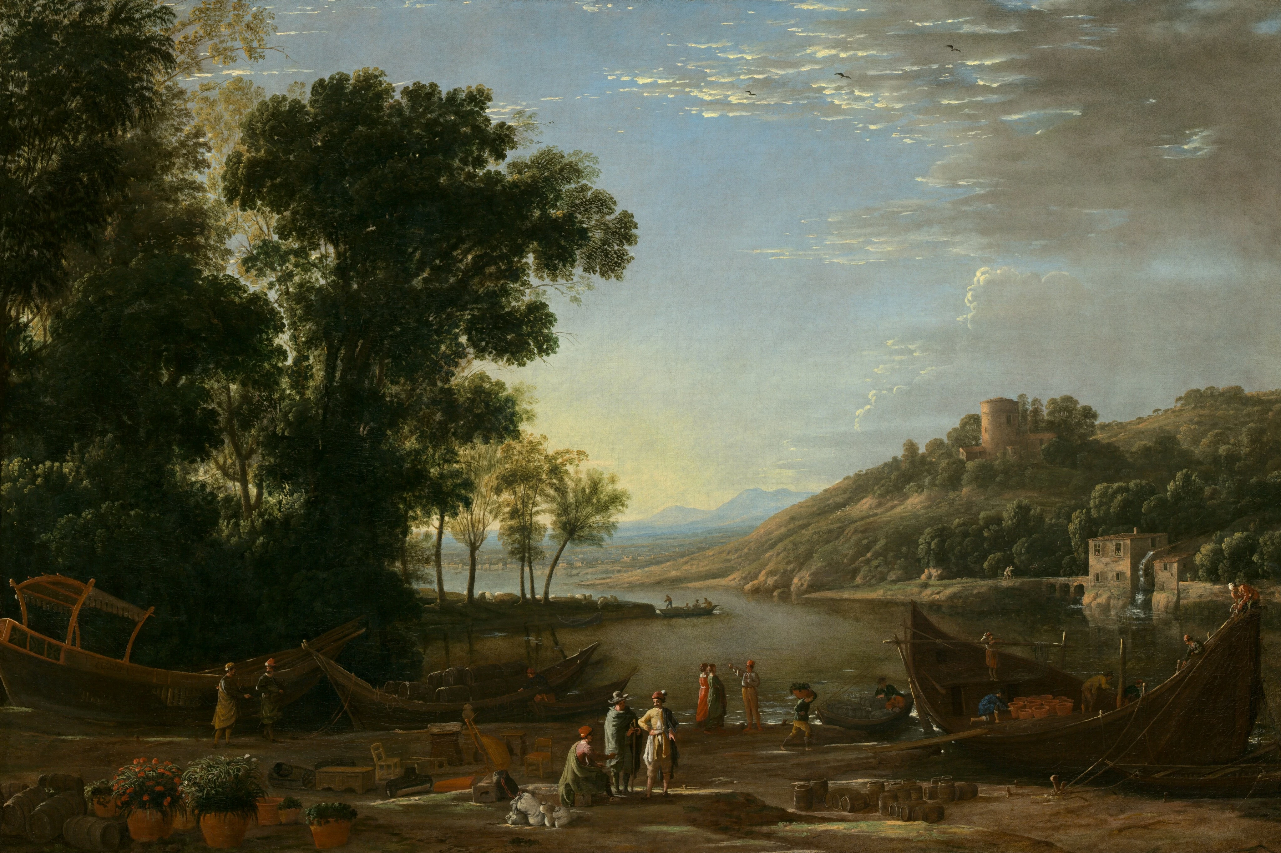 Landscape with Merchants, Claude Lorrain