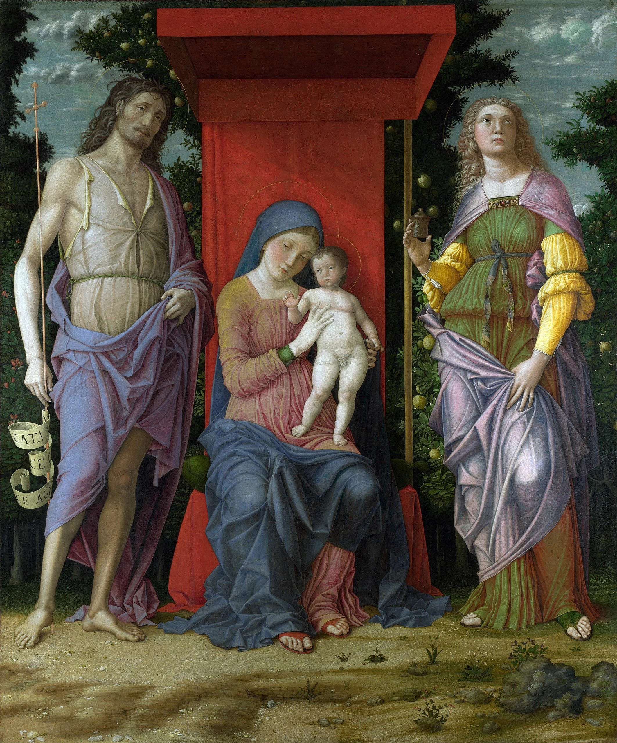 The Virgin and Child with the Magdalen and Saint John the Baptist, Andrea Mantegna