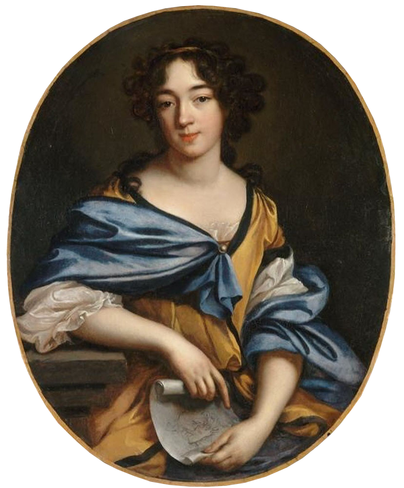 Self portrait of Élisabeth Sophie Chéron scale comparison