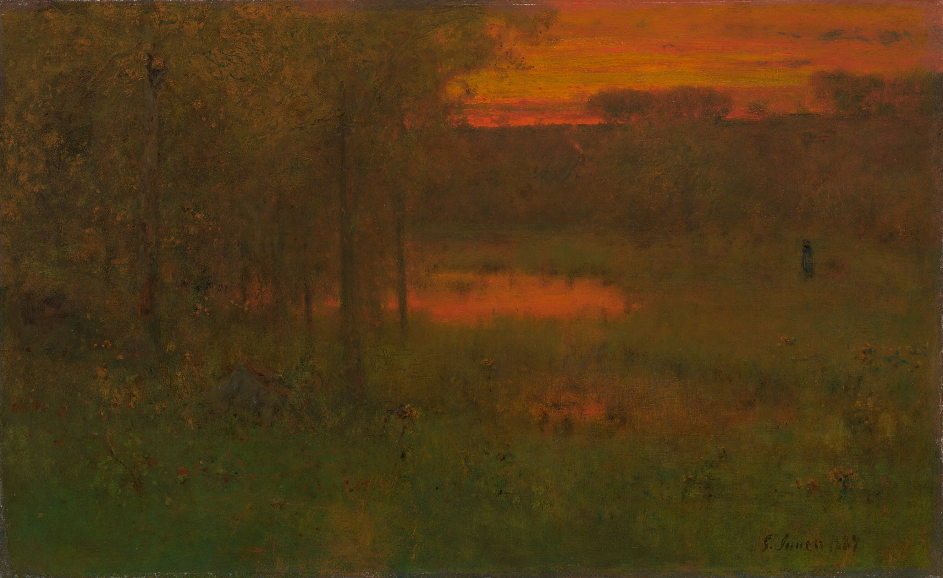 Landscape, Sunset, George Inness