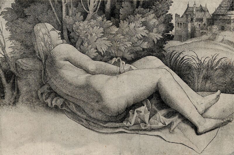 Venus Reclining in a Landscape (Stippled) scale comparison