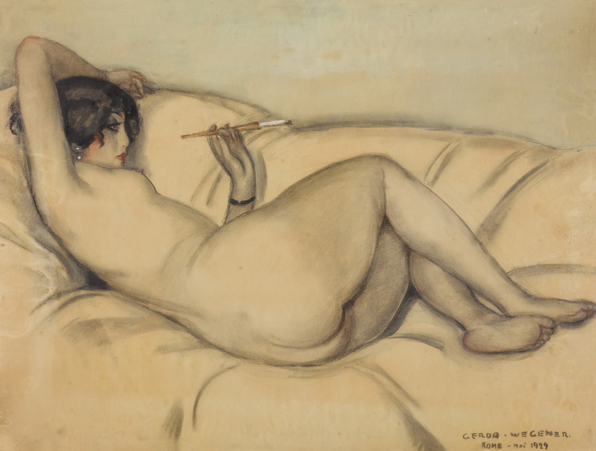 Reclining nude, zoomed in