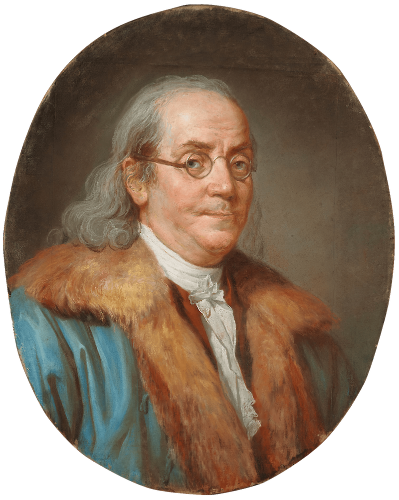 Portrait of Benjamin Franklin scale comparison