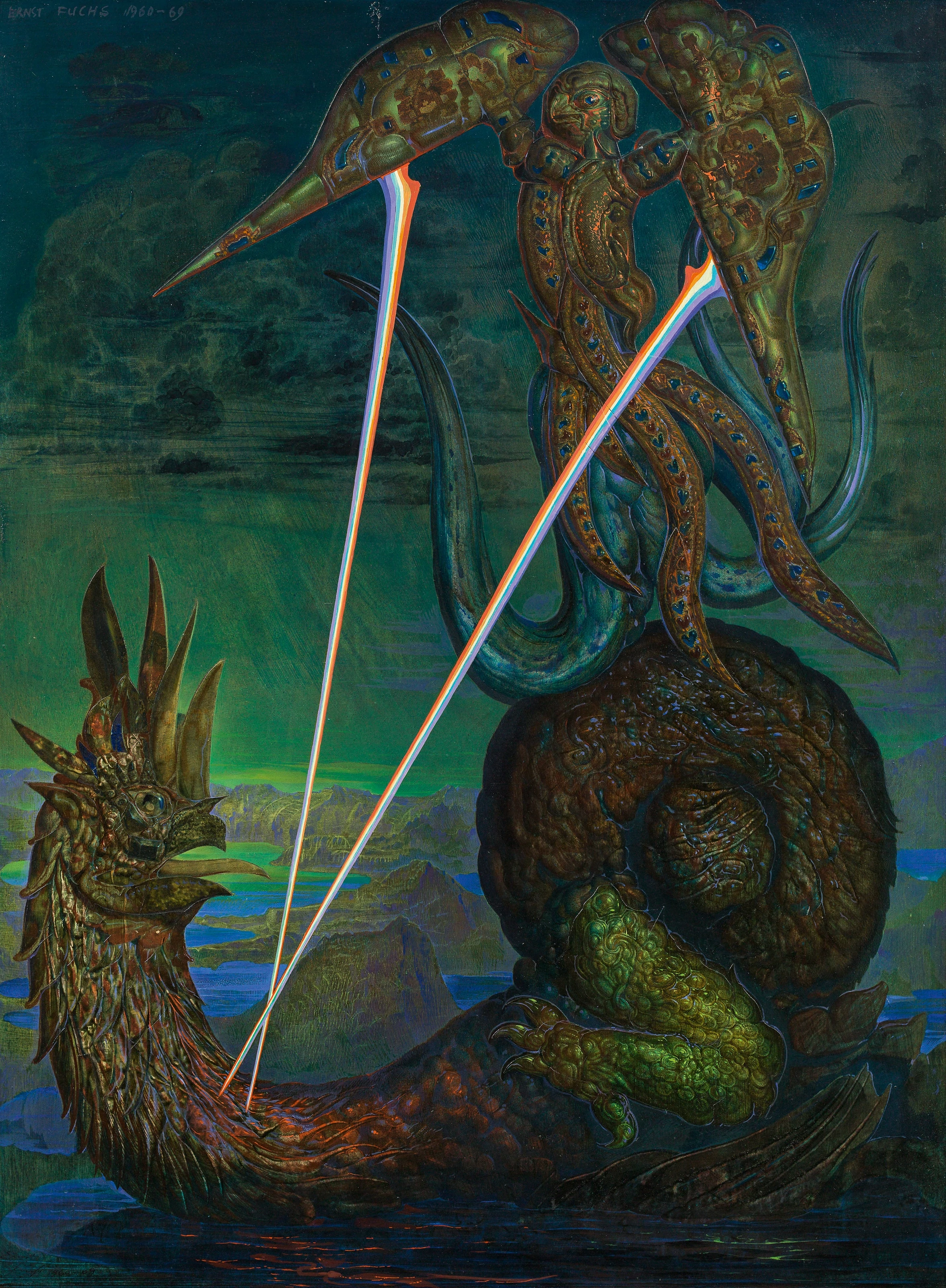 Griffin and Dragon, Ernst Fuchs