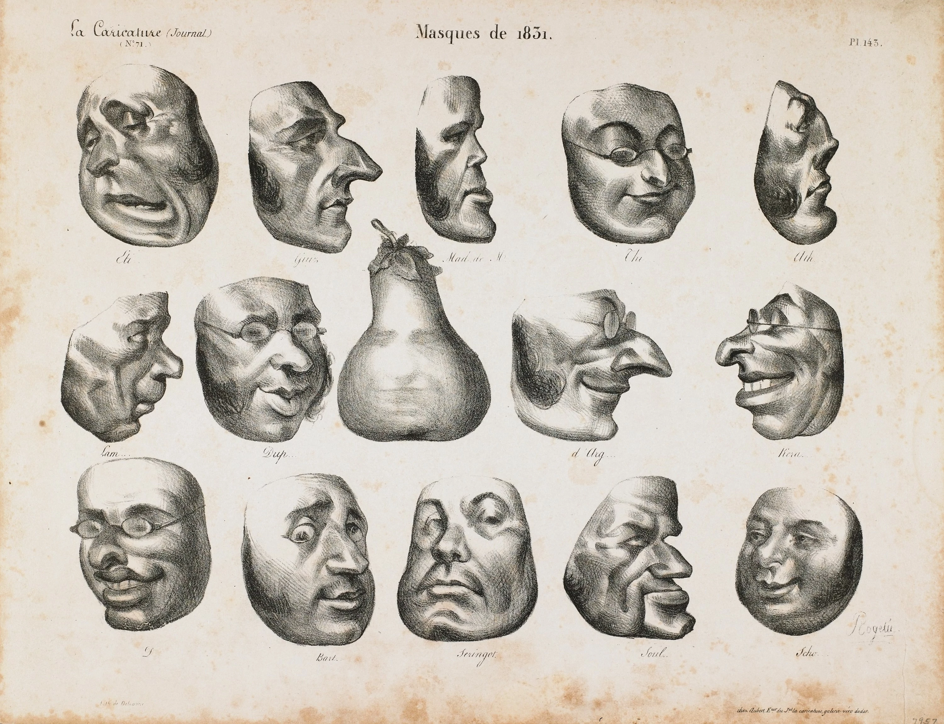 Masks of 1831, Honoré Daumier