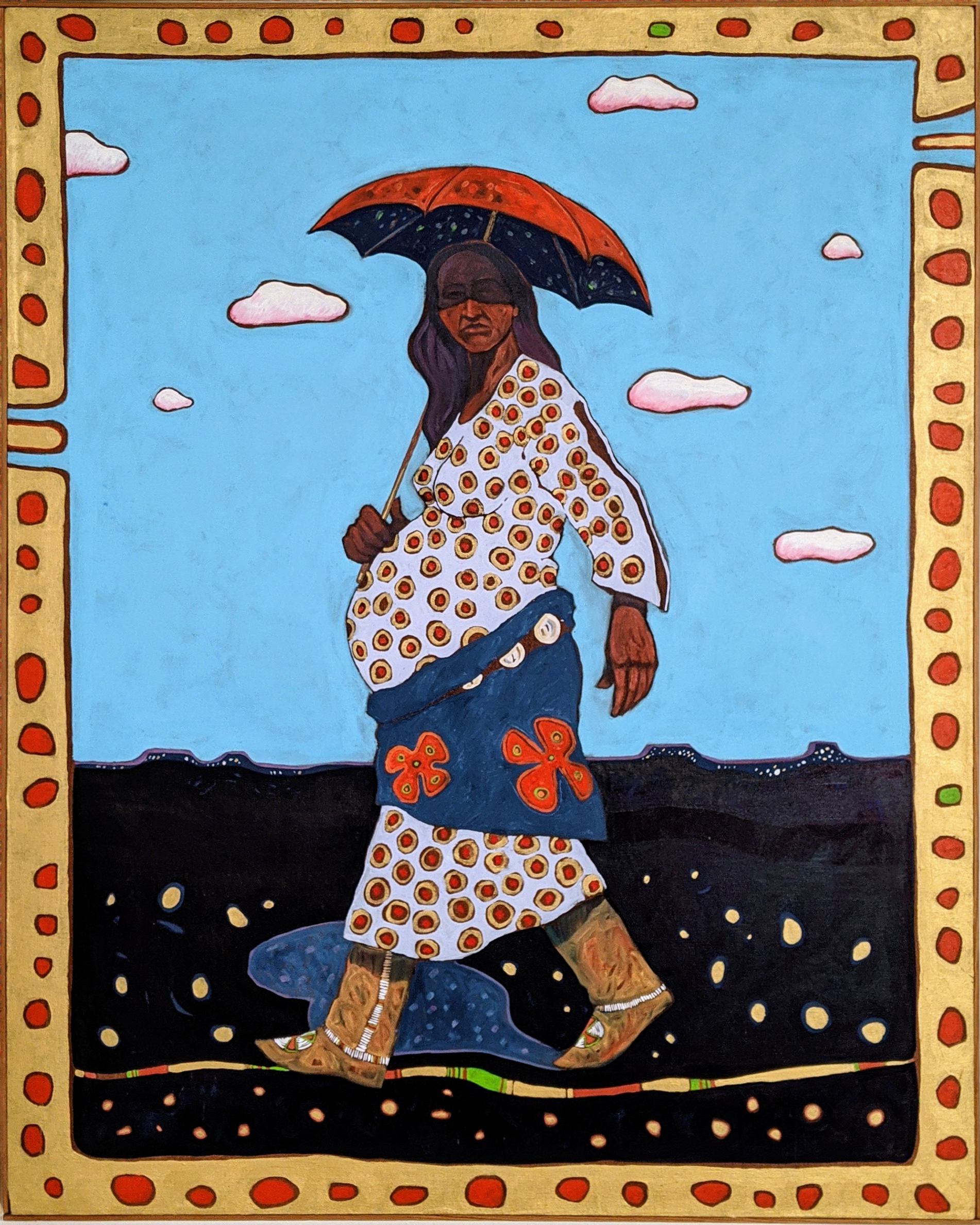 Grandmother Gestating Father and the Washita River Runs Ribbon Runs Ribbon-Like, zoomed in