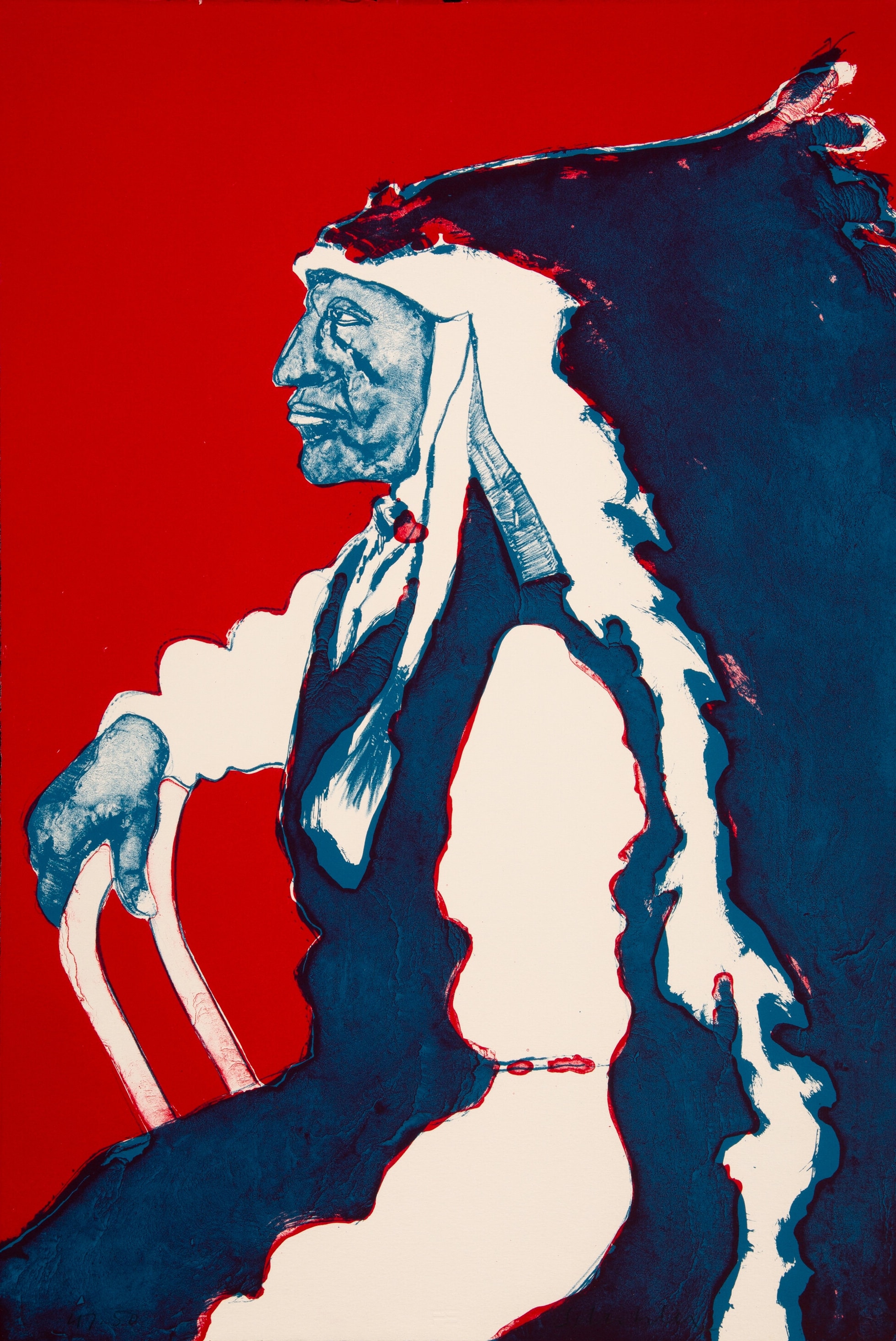 Patriotic Indian, zoomed in