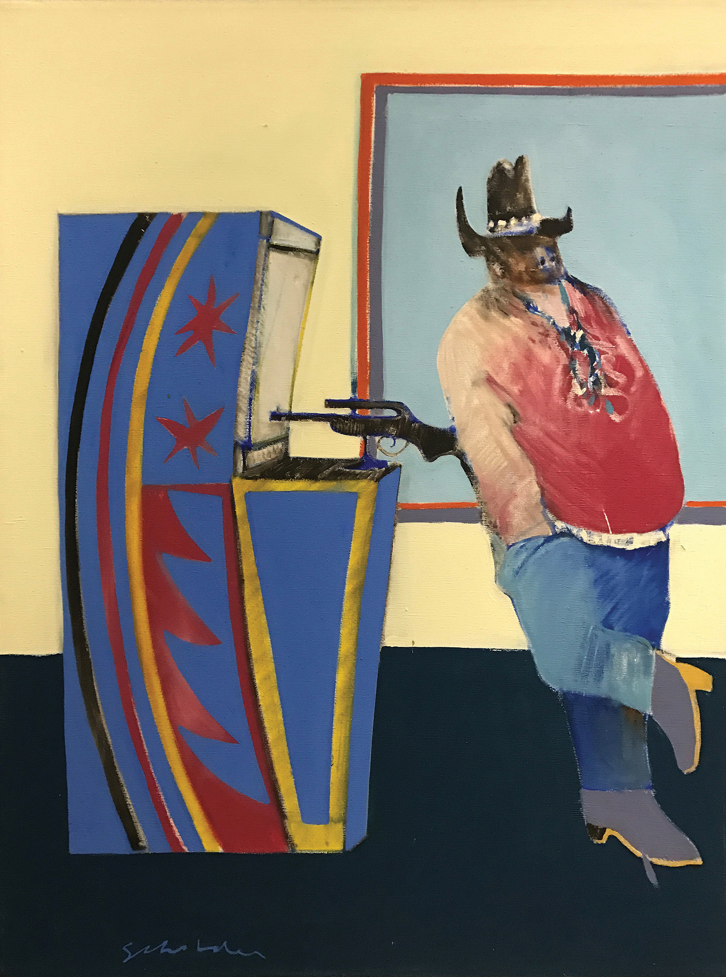 Indian at Gallup Bus Depot, zoomed in