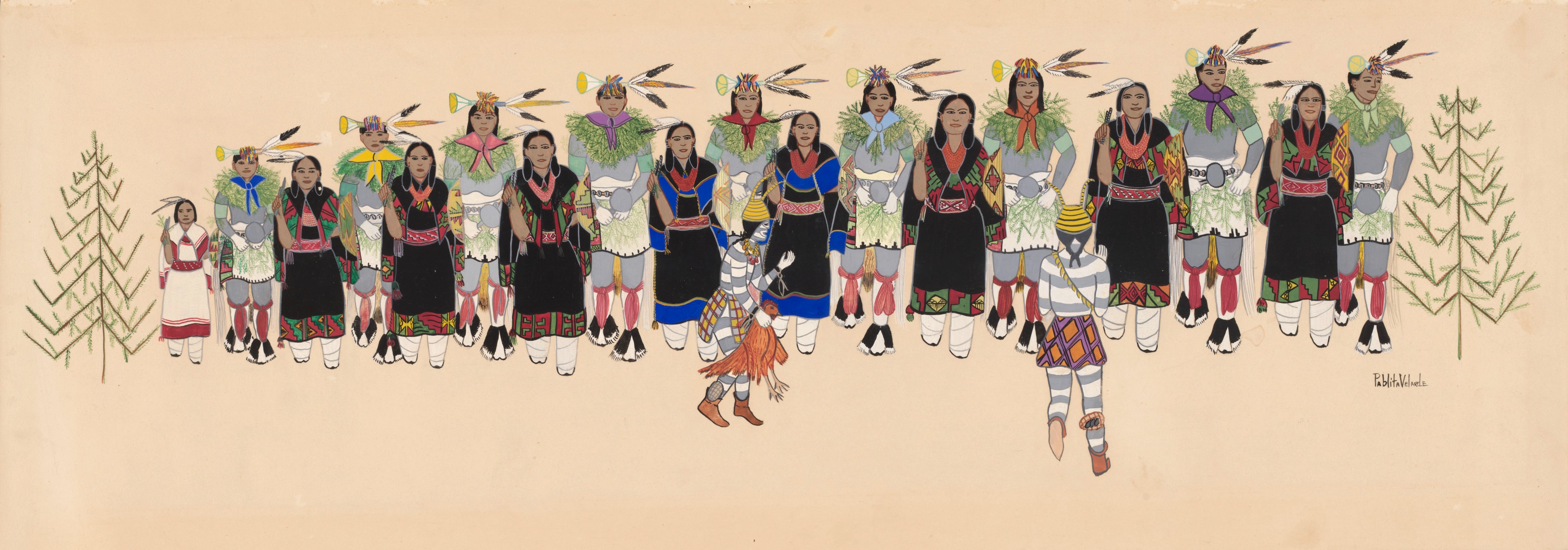 Santa Clara Basket Dance, zoomed in