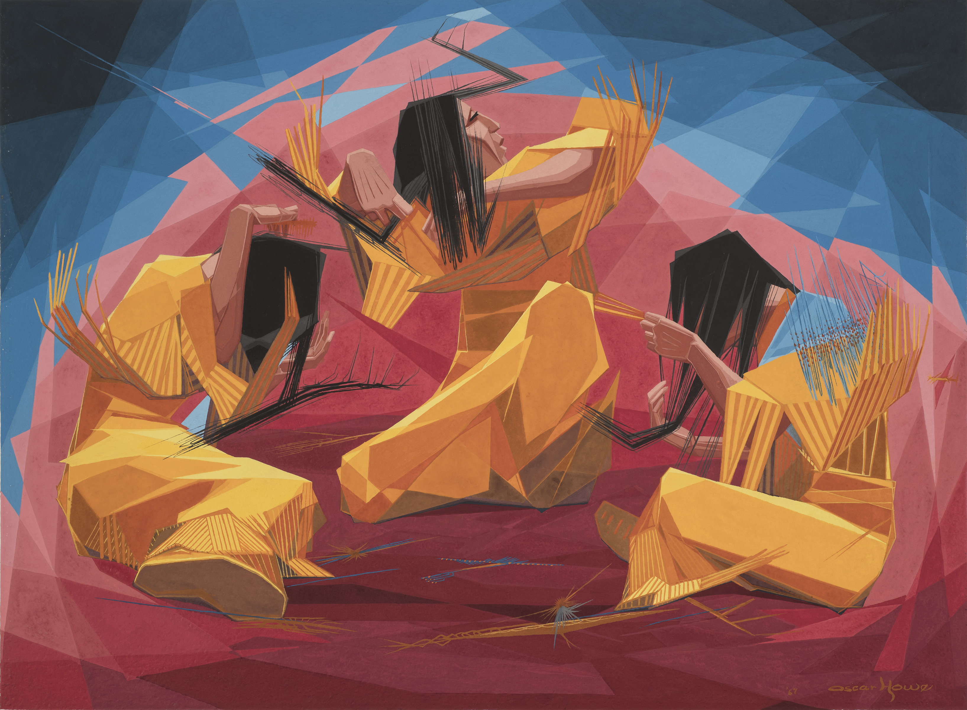 Sioux Women Grooming, zoomed in