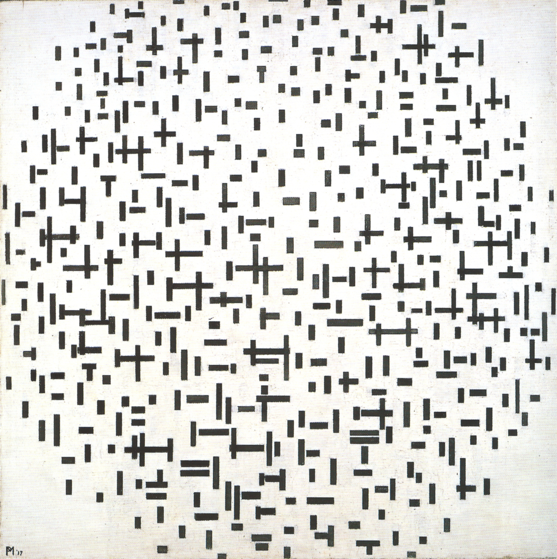 Composition with Lines (Composition in Black and White), zoomed in