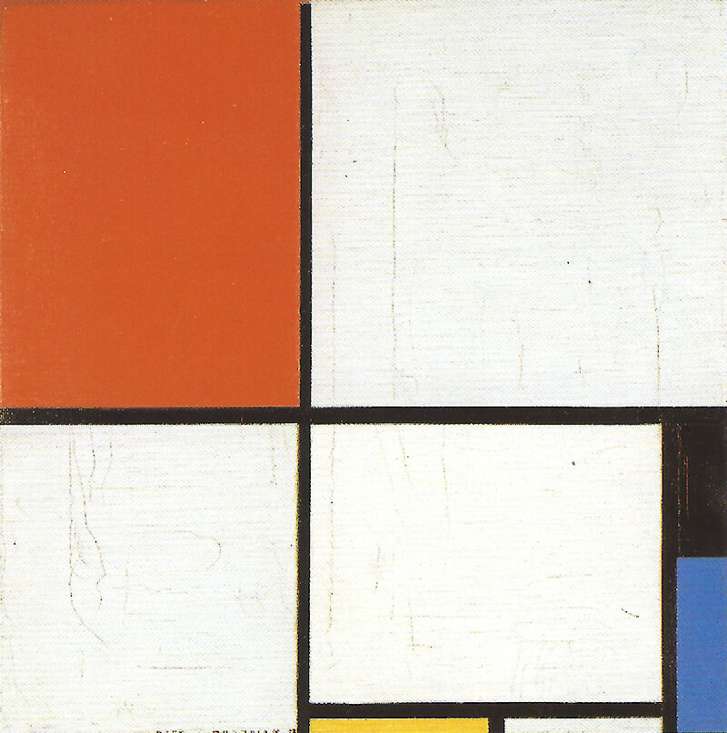 Composition with Red Yellow and Blue scale comparison
