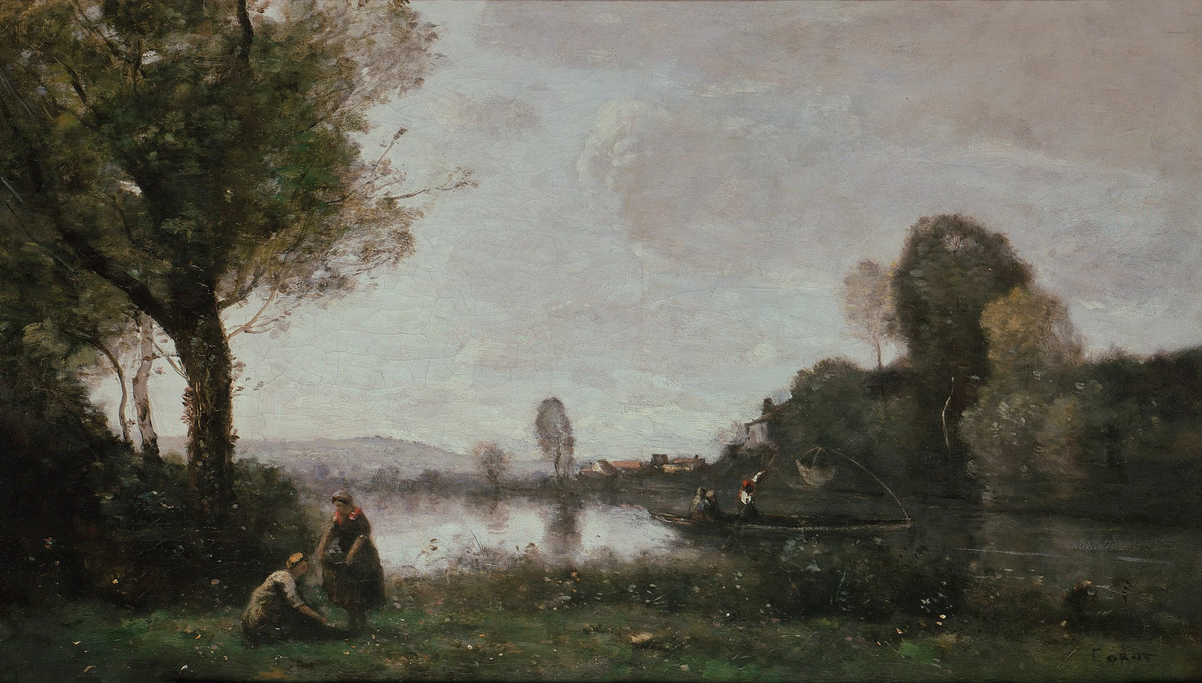Seine Landscape Near Chatou, Jean-Baptiste Camille Corot