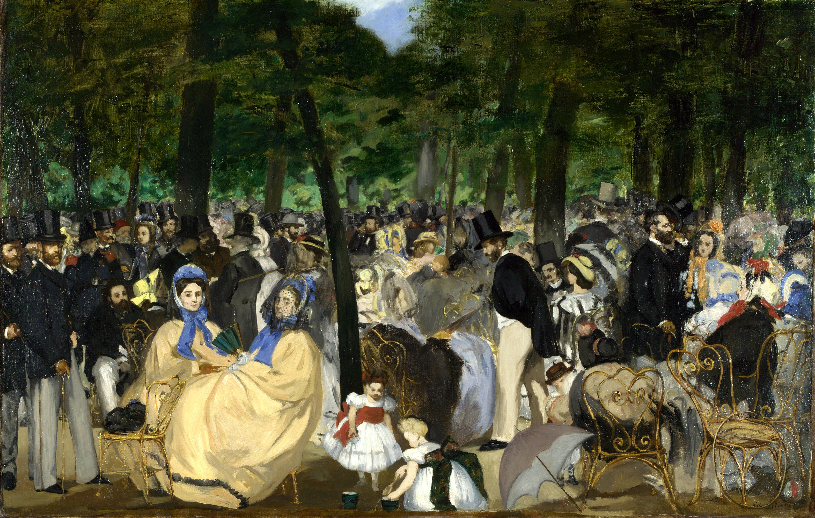 Musica en las Tullerias, Édouard Manet