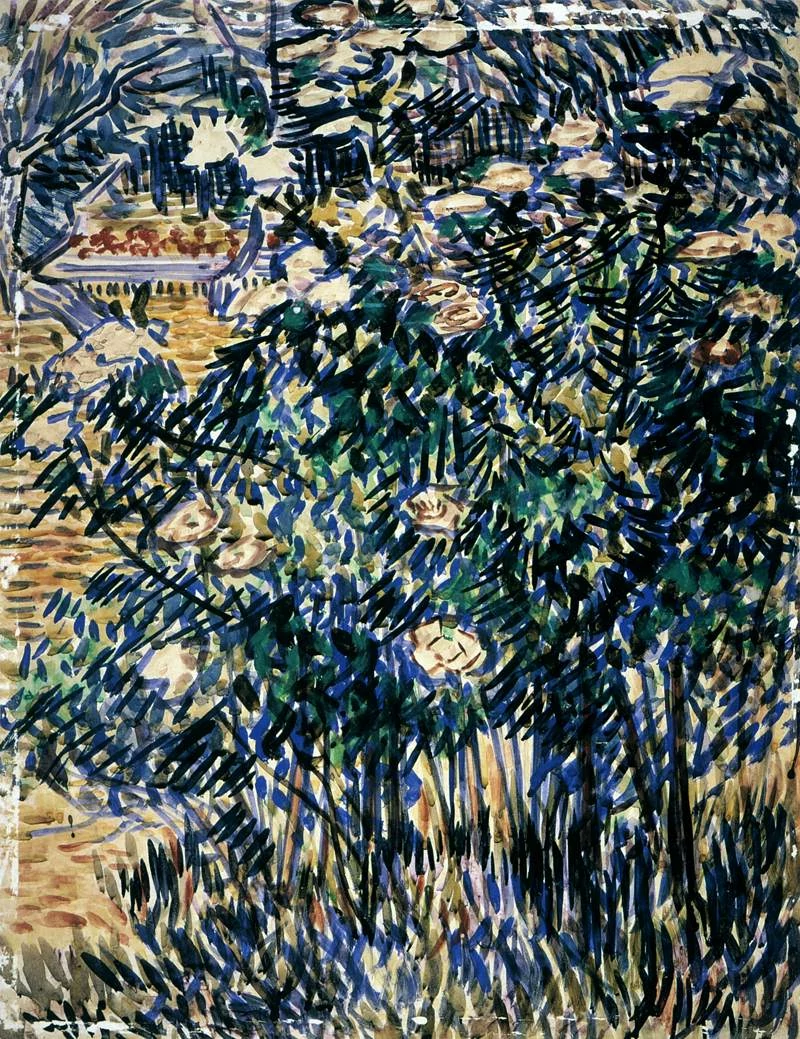 Flowering Bushes in the Asylum Garden, Vincent Van Gogh
