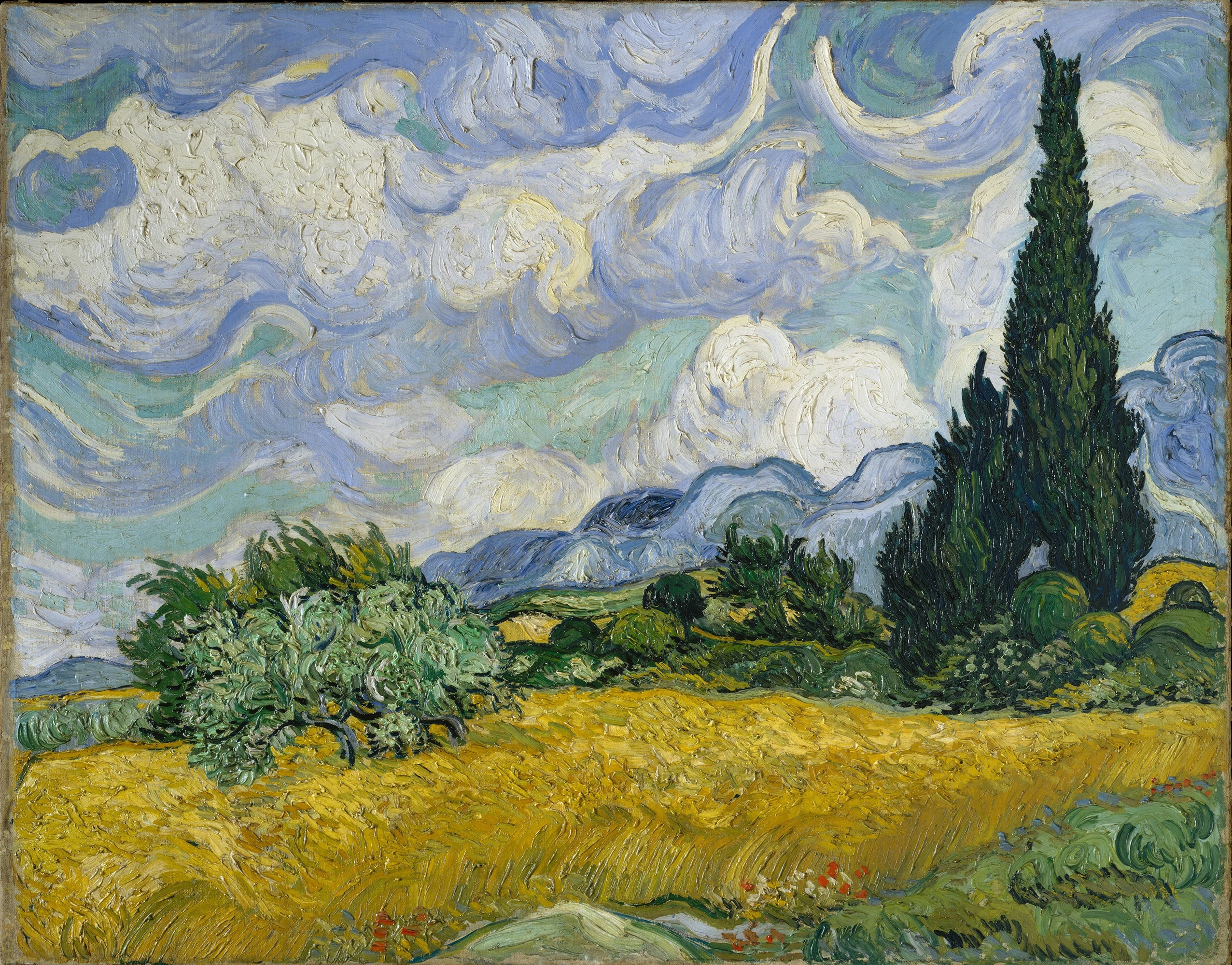 Wheat Field with Cypresses, Vincent Van Gogh