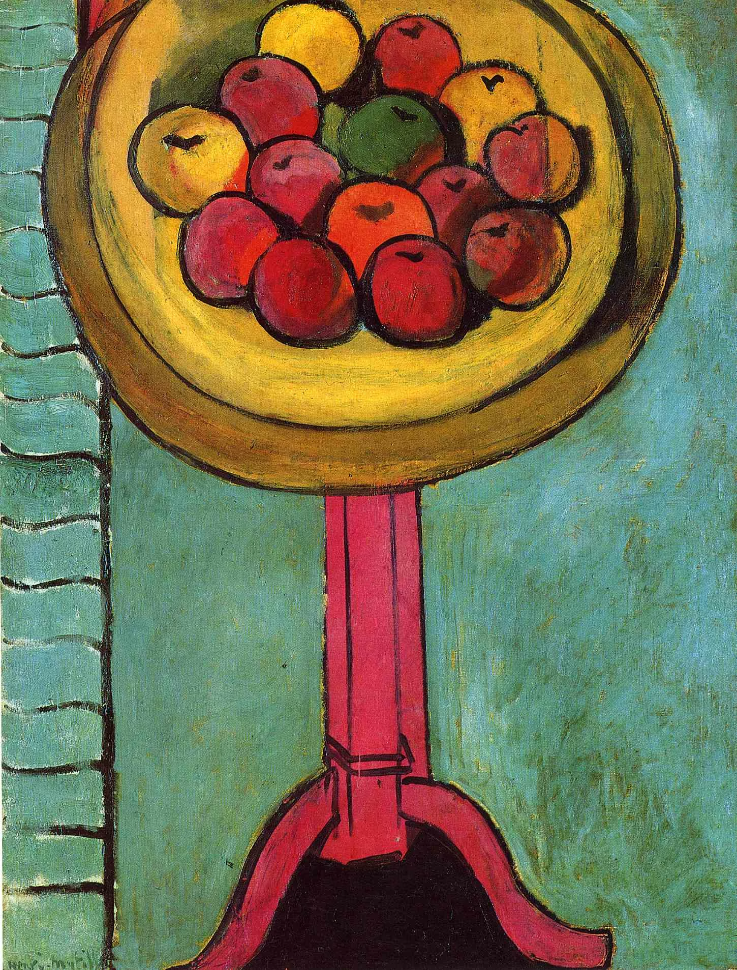 Apples on a Table - Green Background, Henri Matisse