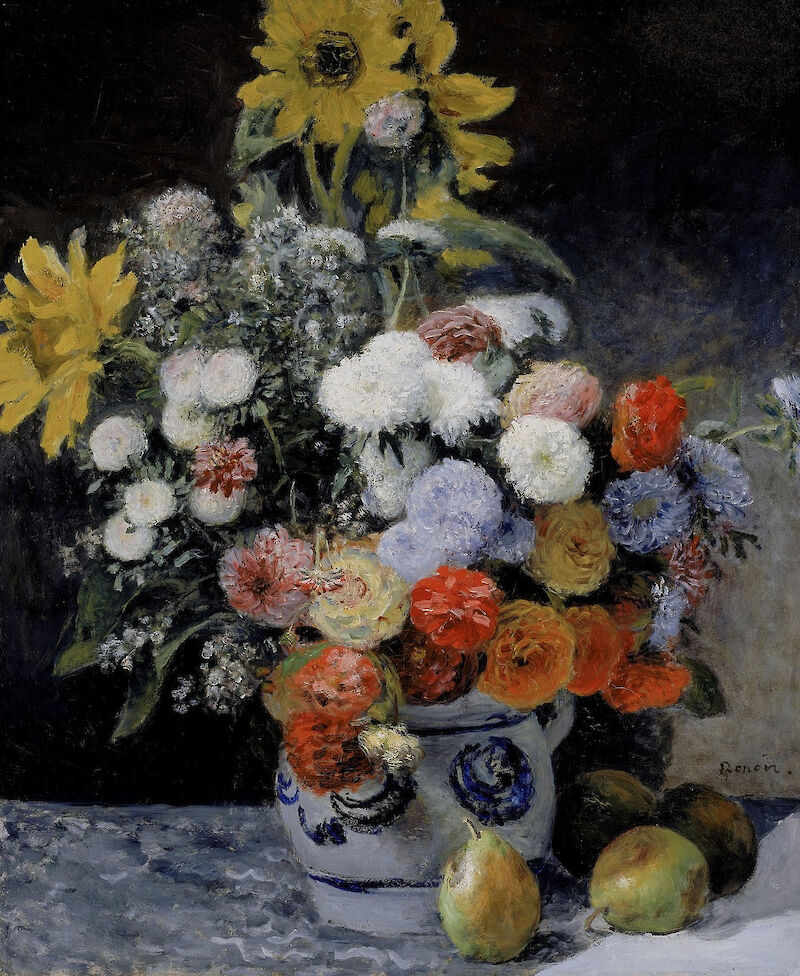 Mixed Flowers in an Earthenware Pot scale comparison