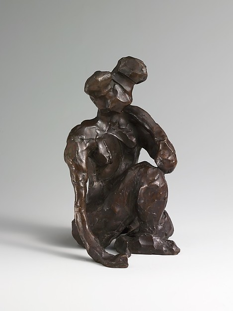 Seated Figure, Right Hand on Ground, zoomed in