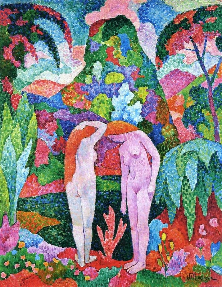 Bathers Two Nudes in an Exotic Landscape, zoomed in