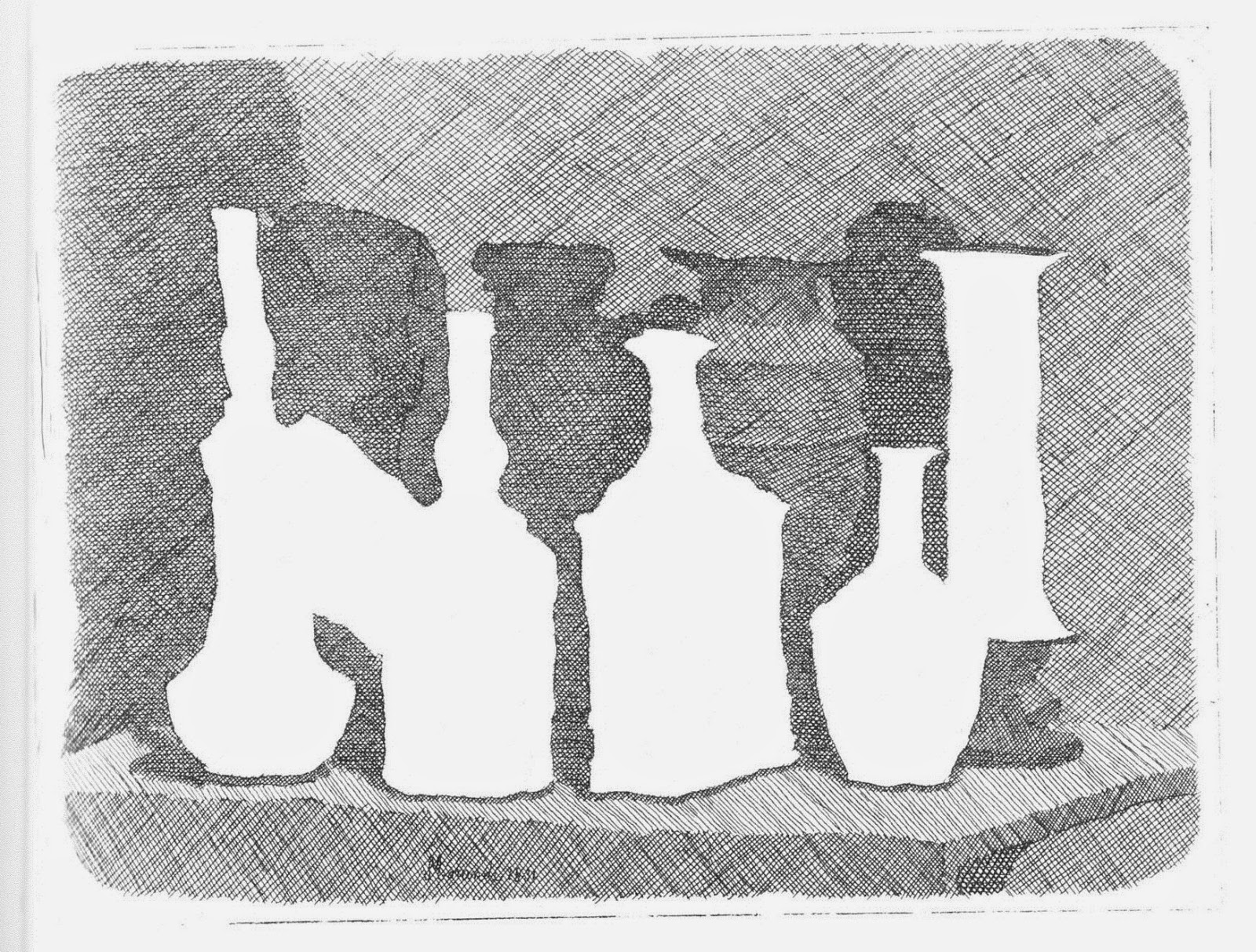 Still Life of Vases on a Table, zoomed in