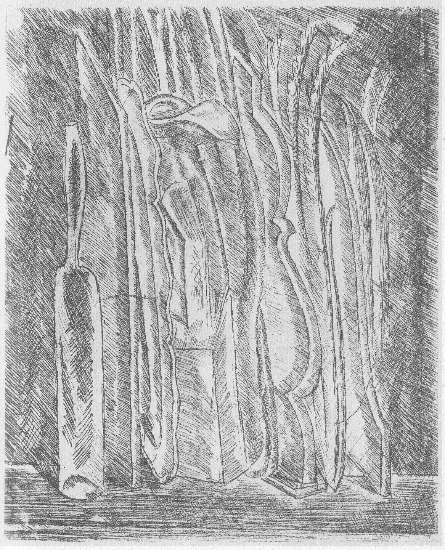 Still Life with Bottles and Pitcher, zoomed in