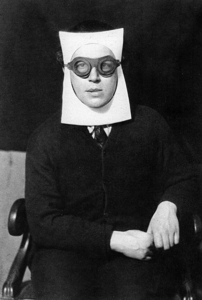 Portrait of André Breton, zoomed in