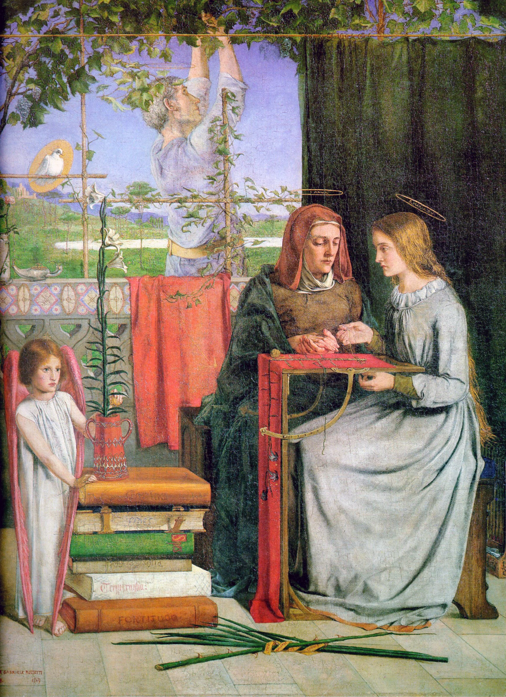 The Childhood of Mary Virgin, Dante Gabriel Rossetti