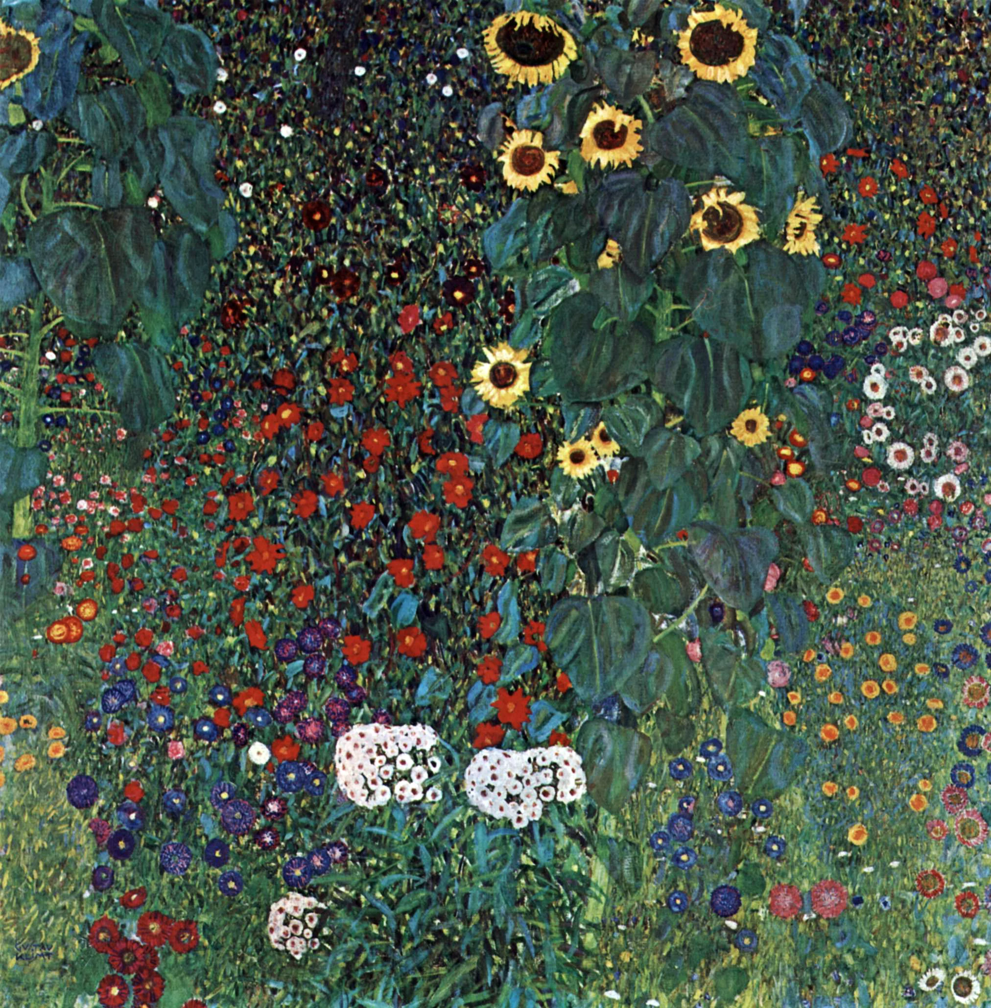 Farm Garden with Sunflowers, Gustav Klimt