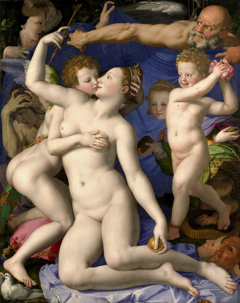 An Allegory with Venus and Cupid scale comparison